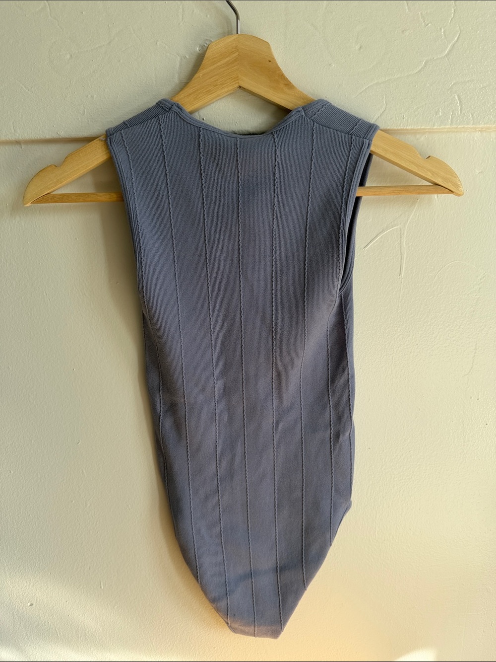 ZARA Lavender Ribbed Square-Neck Bodysuit - Picture 3 of 4
